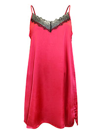 RED Eyelash Lace Satin Chemise - Size 6/8 to 18/20