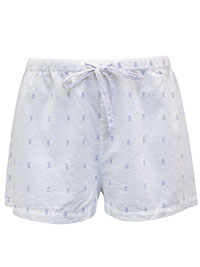 TWC WHITE Pure Cotton Jacquard Pyjama Shorts - Size 8/10 to 12 (S to M)