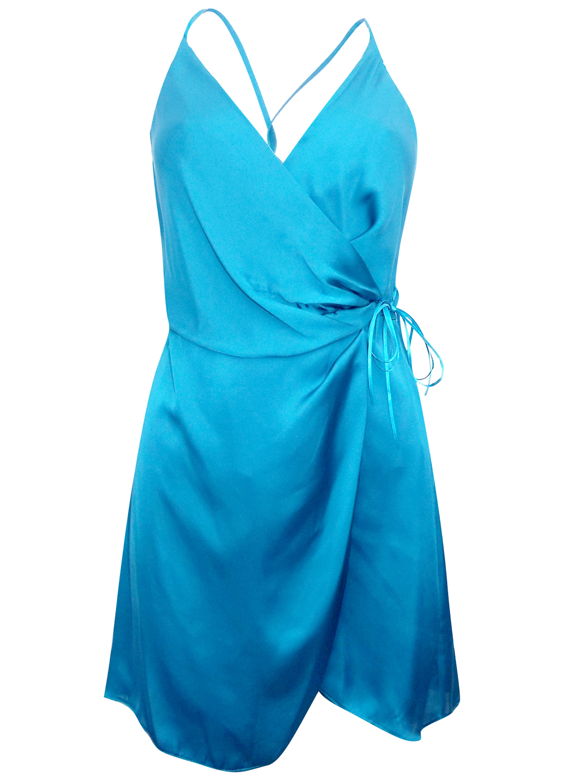 ASOS TEAL Ruched Side Satin Chemise - Size 4 to 14