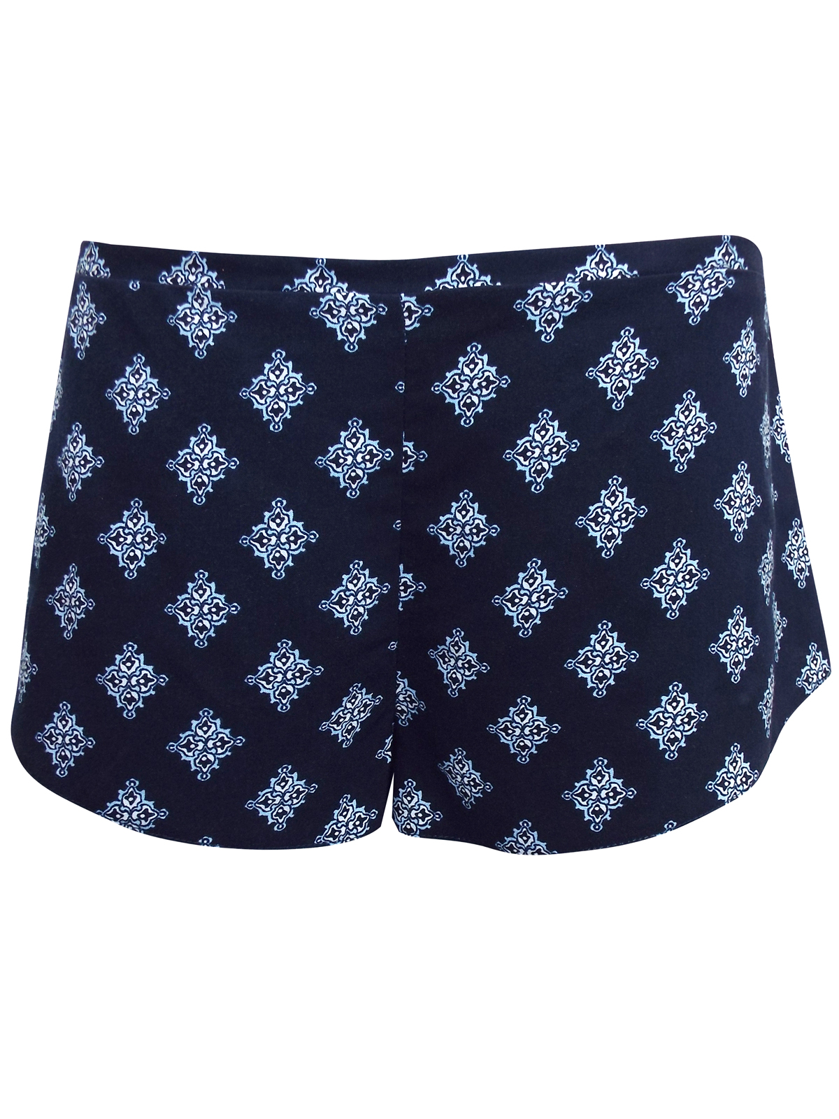 ASOS NAVY Tile Printed Satin Pyjama Shorts - Size 4 to 12