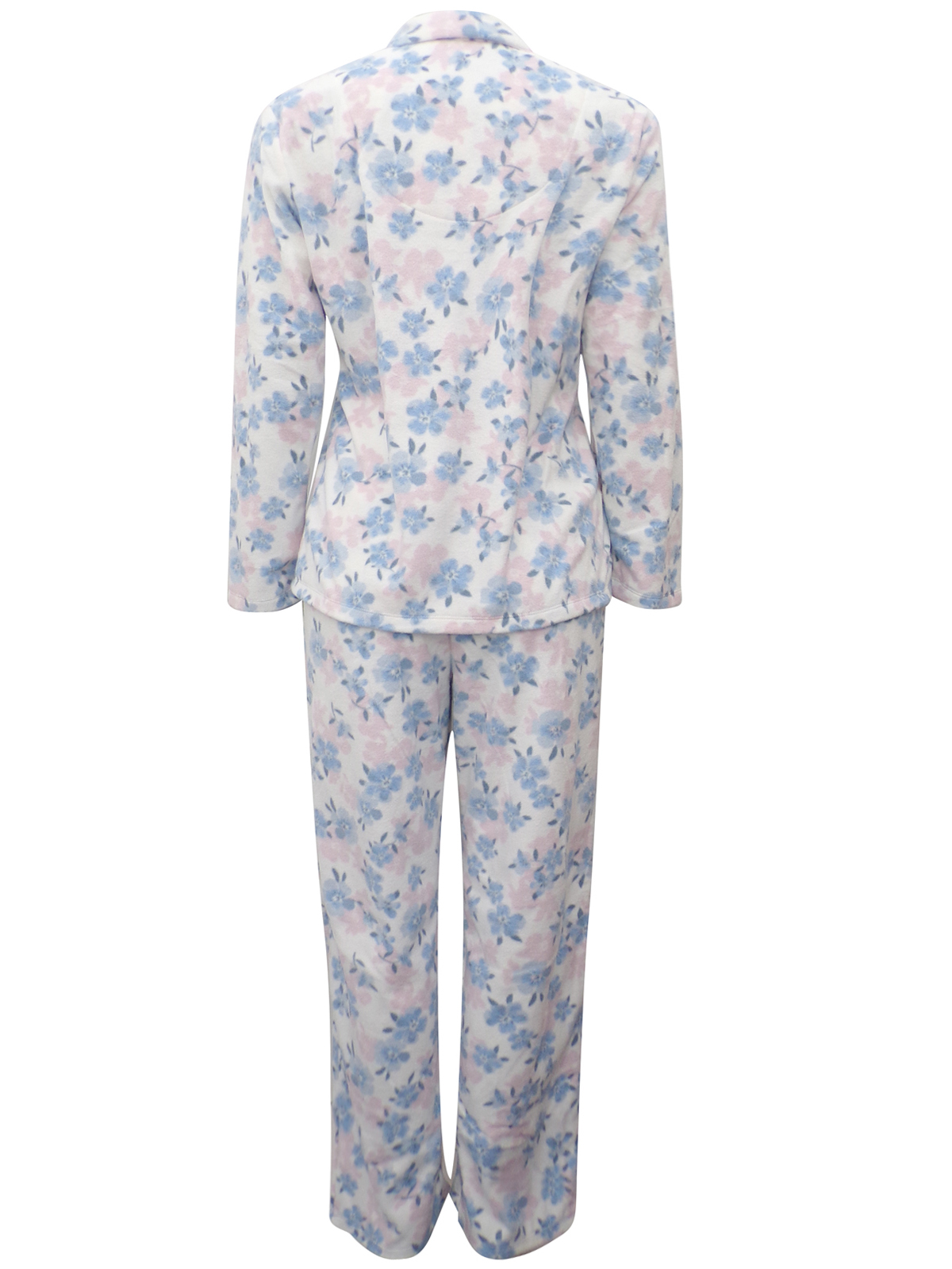 Marks and Spencer - - M&5 BLUE Floral Print Fleece Pyjamas - Size 8/10 ...