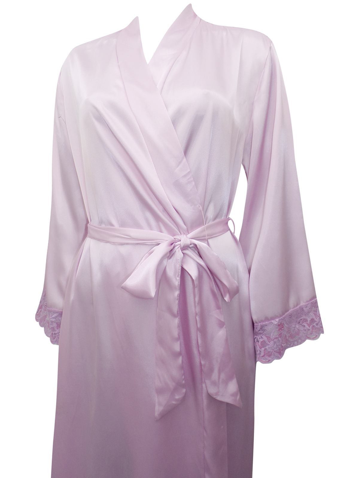 Peter New York - - Peter New York PINK Contrast Lace Trim Satin Wrap ...