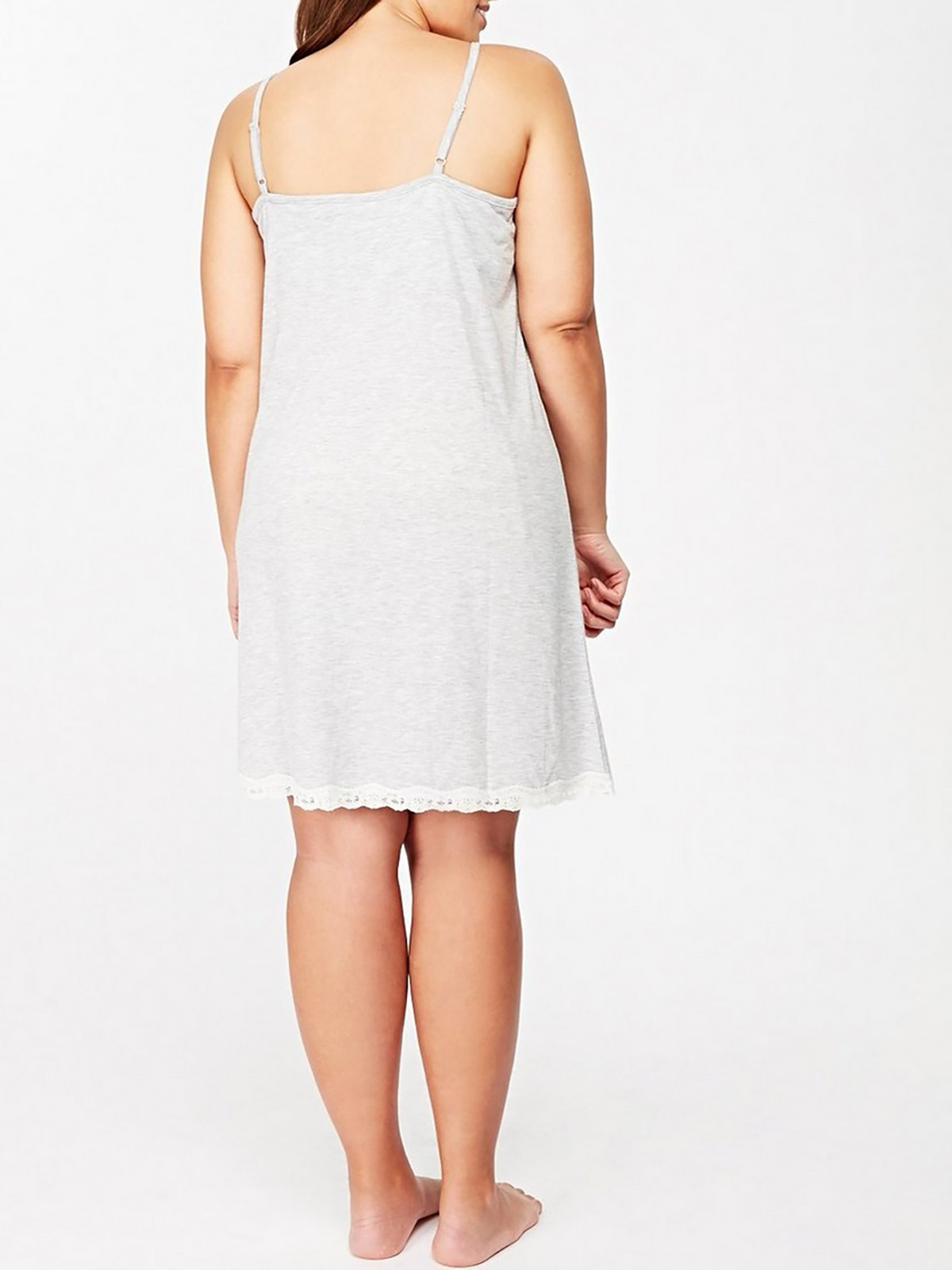 GREY Lace Trim Secret Support Nightdress Size 10/12 to 30/32