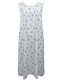 Red Tag CREAM Floral Print Sleeveless Scallop Trim Long Nightdress - Plus Size 12 to 18 Red Tag CREAM Floral Print Sleeveless Scallop Trim Long Nightdress - Plus Size 12 to 18
