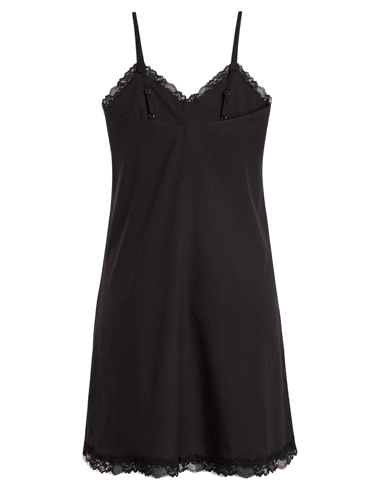 BLACK Lace Trim Chemise - Size 8 to 14