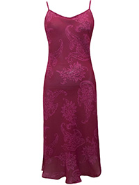 Victoria's Secret BERRY PAISLEY Chiffon Midi Lingerie Slip - Size Small to Large