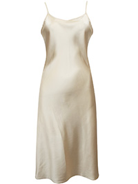 Victoria's Secret LAME GOLD Satin Midi Thin Strap Slip - Size Small to Large