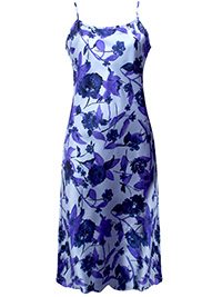 Victoria's Secret PURPLE Floral Print Washable Silk Blend Slip Dress - Size Small to Large