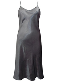 Victoria's Secret SILVER GREY Satin Charmeuse Thin Strap Slip Nightdress - Size Medium to Large