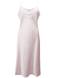 Victoria's Secret LIGHT PINK Satin SILK Blend Thin Strap Midi Slip - Size Small to Large