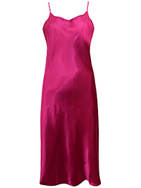 Victoria's Secret MAGENTA Satin Skinny Strap Lingerie Slip - Size Small to Large