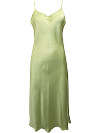 Victoria's Secret LIME Satin Charmeuse Thin Strap Slip Nightdress - Size Small to Large