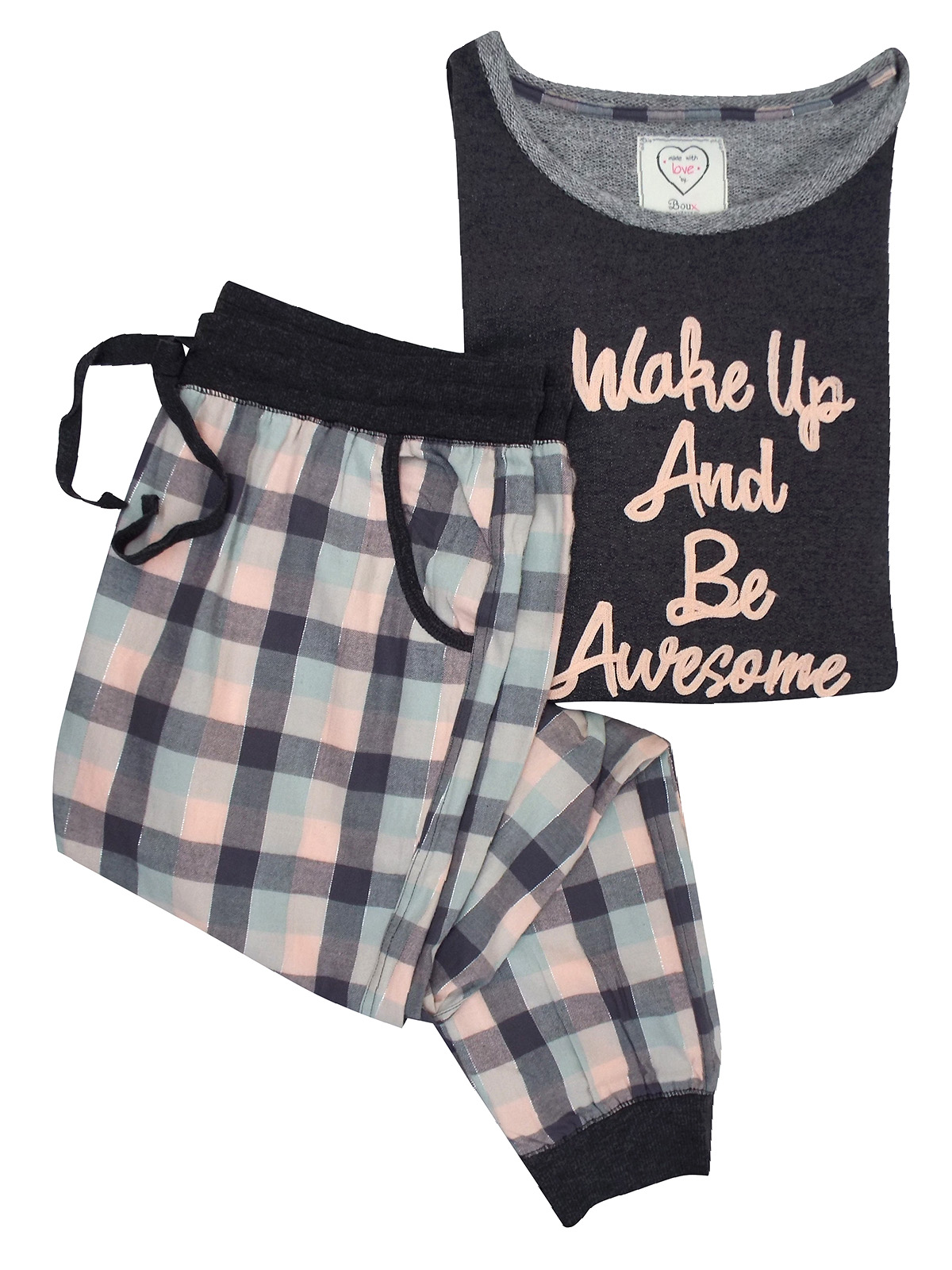 Boux Avenue Boux Avenue Grey Cotton Rich Wake Up And Be Awesome