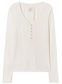 FF IVORY Lily Lace Henley Top - Size 10 to 16