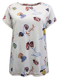 Fat Face IVORY Seashore Jersey Pyjama Top - Size 8 to 16