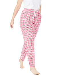 Dreams & Co PINK Gingham Check Pyjama Bottoms - Plus Size 24/26 (US 1X)