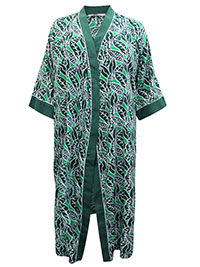 Monoprix GREEN Long Organic Cotton Kimono - Size 10/12 (M )