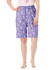 Dreams & Co LILAC Pure Cotton Puppy Print Pyjama Shorts - Plus Size 16/18 to 32/34 (US M to 3X)