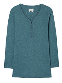 FF LEAF-GREEN Lily Lace Henley Top - Size 12 to 16