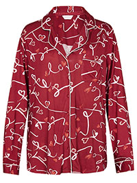 MSN RED Love Print Pyjama Top - Size M to XXL