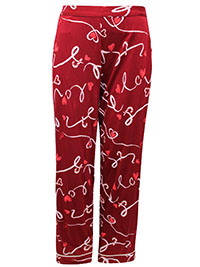 MSN RED Love Print Pyjama Bottoms - Size M