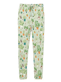 FF SOFT-GREEN Josie House Plant Pyjama Bottoms - Size 8 to 22