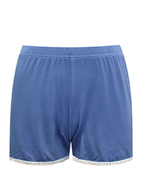CORNFLOWER Crochet Trim Jersey Pyjama Shorts - Size 10 to 18