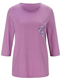 ORCHID Pure Cotton 3/4 Sleeve Loungewear Top - Size 10/12 to 26/28