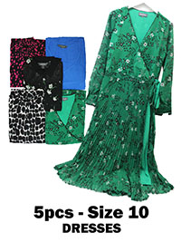 S/DAR ASSORTED Plain & Printed Viscose Dresses - Size 10