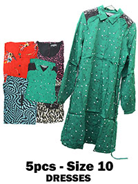 S/DAR ASSORTED Plain & Printed Viscose Dresses - Size 10