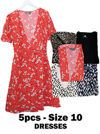 S/DAR ASSORTED Plain & Printed Viscose Dresses - Size 10
