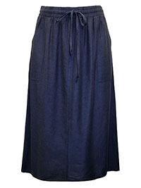 NAVY Linen Blend Maxi Skirt - Plus Size 14 to 32