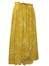 YELLOW Jungle Leopard Print Midi Skirt - Size 8 to 30