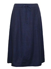 NAVY Linen Blend Midi Skirt - Plus Size 14 to 28