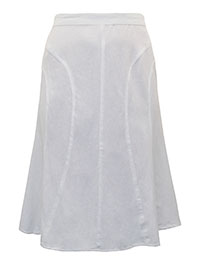 WHITE Linen Blend Pull On Skirt - Plus Size 12 to 22