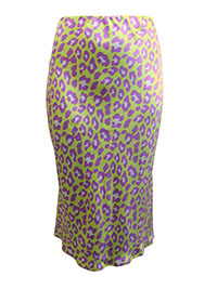 LIME Animal Pull On Premium Satin Midi Skirt - Plus Size 12 to 32
