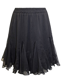 BLACK Ruffle Mini Skirt - Size 6 to 16 (EU 32 to 42)