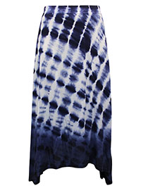 NAVY Tie Dye Hanky Hem Skirt - Plus Size 12 to 22/24