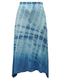BLUE Tie Dye Hanky Hem Skirt - Plus Size 14 to 22/24