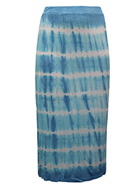 BLUE Tie Dye Split Detail Maxi Skirt - Plus Size 14