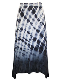 DARK-NAVY Tie Dye Hanky Hem Skirt - Plus Size 12 to 26/28