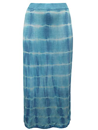 BLUE Tie Dye Split Detail Maxi Skirt - Plus Size 18/20 to 22/24