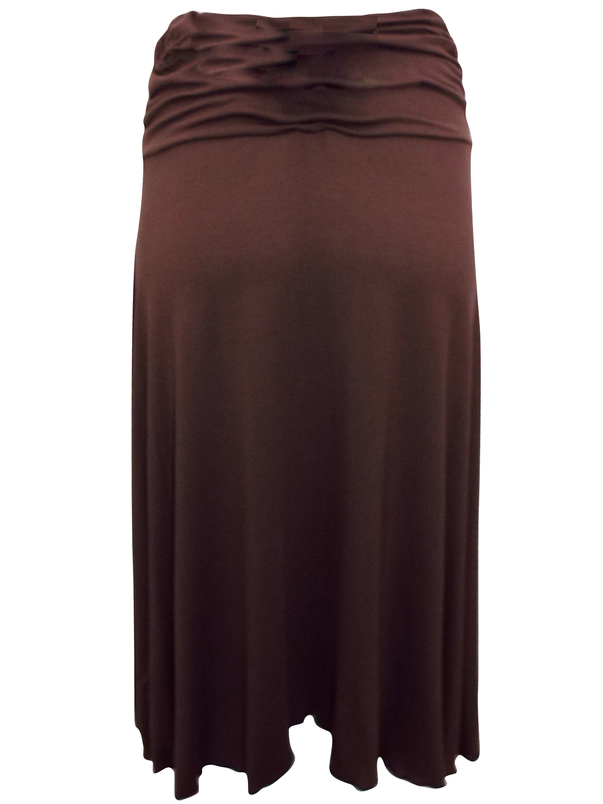 Sonya Jayne - - BROWN Ruched Side Tab Wide Waistband Mock Wrap Skirt ...