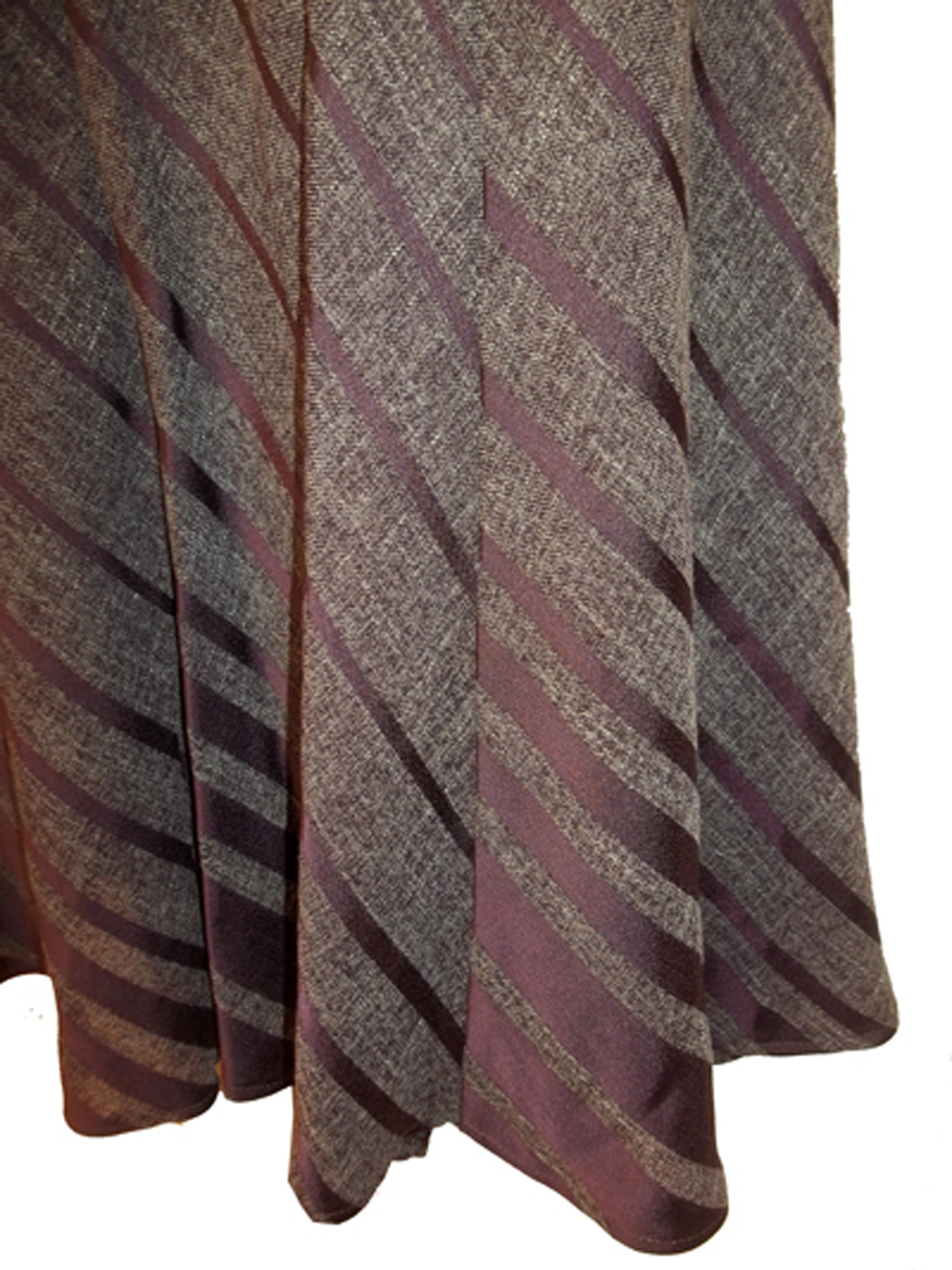 Marks and Spencer M&5 HEATHER Brown Satin Stripe Panelled Skirt