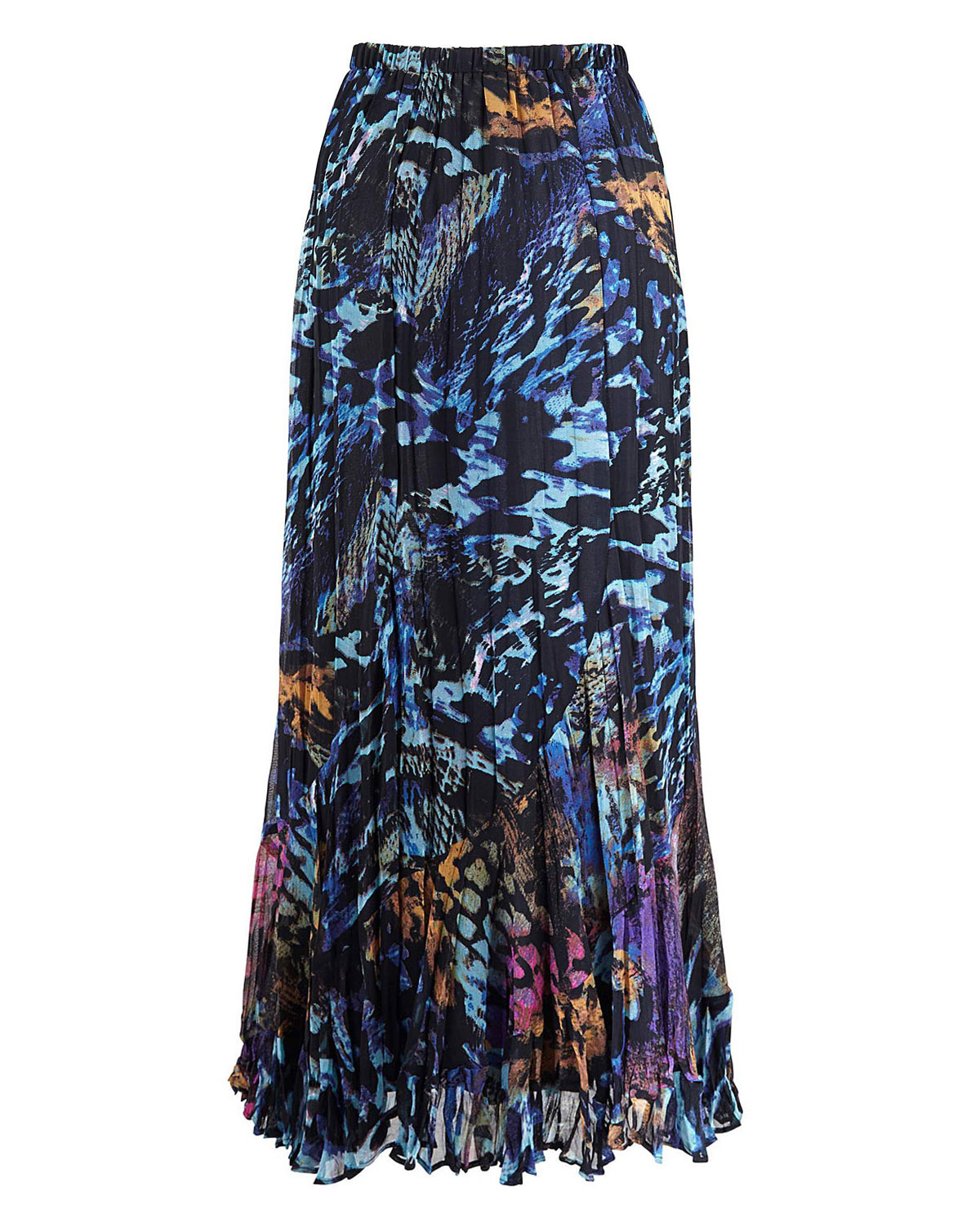 Together BLACK Printed Maxi Skirt - Plus Size 14 to 22