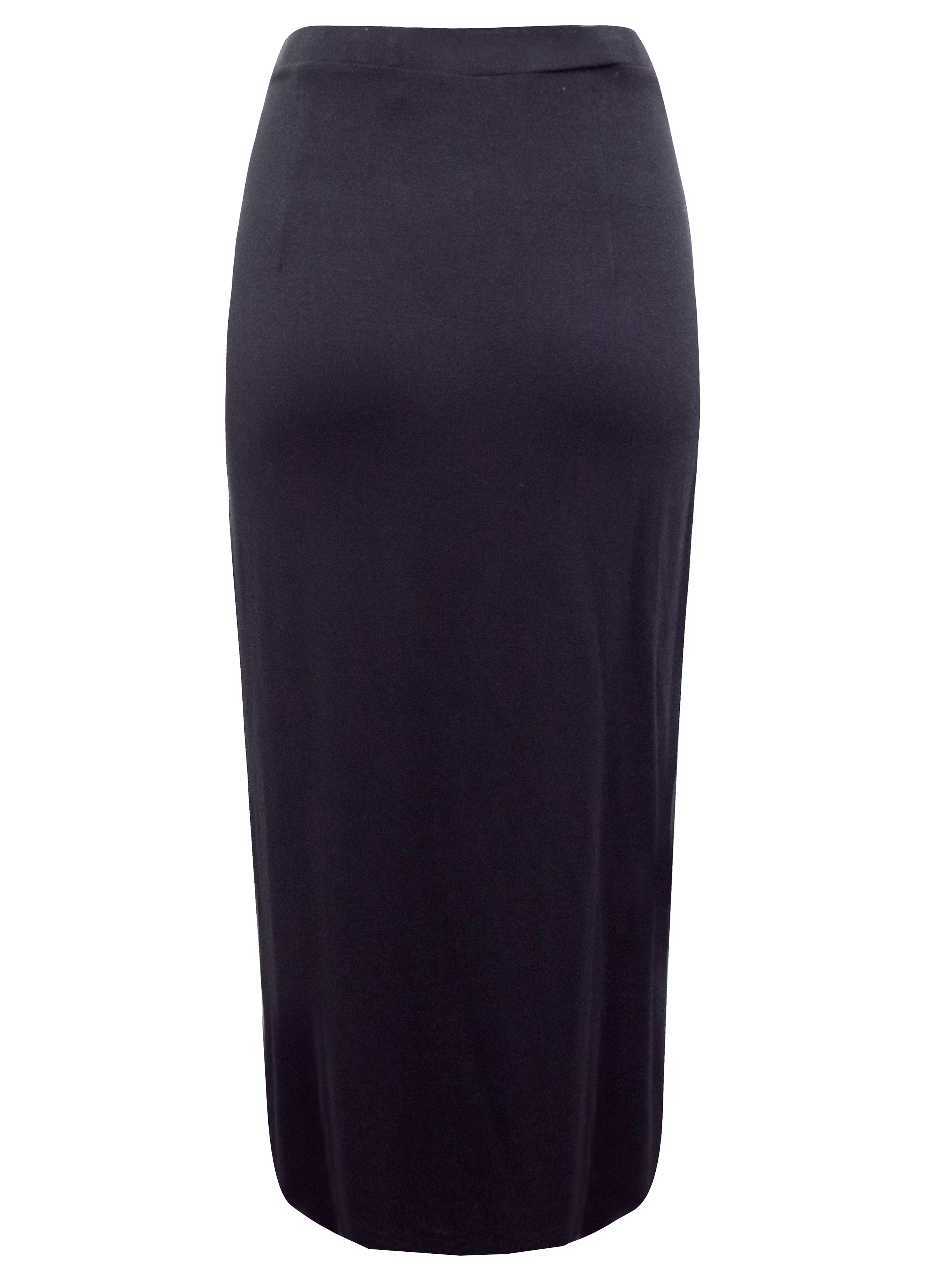 Capri - - Adini BLACK Pull On Jersey Pencil Skirt - Size 10 to 20