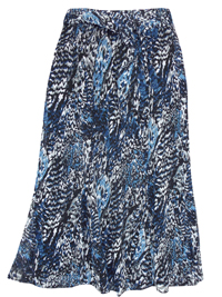 Karida BLUE Crinkle Chiffon Belted Skirt - Plus Size 12 to 26 Karida BLUE Crinkle Chiffon Belted Skirt - Plus Size 12 to 26