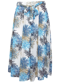 Karida BLUE Open Pleat Belted A-Line Skirt - Plus Size 12 to 26 Karida BLUE Open Pleat Belted A-Line Skirt - Plus Size 12 to 26