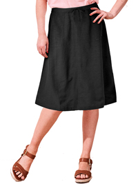 BLACK A-Line Linen Blend Skirt - Plus Size 14 to 32