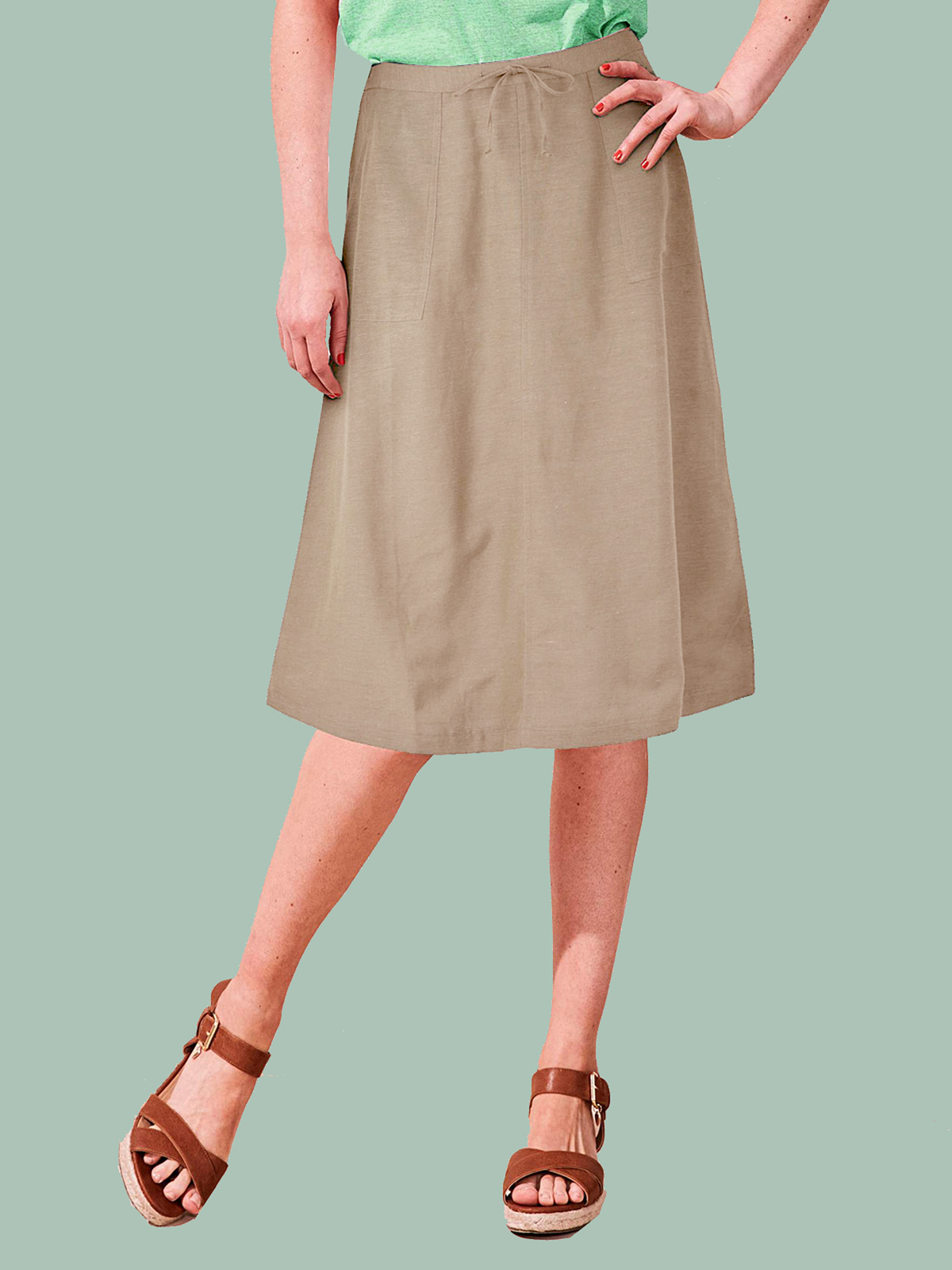 h&m short linen blend skirt
